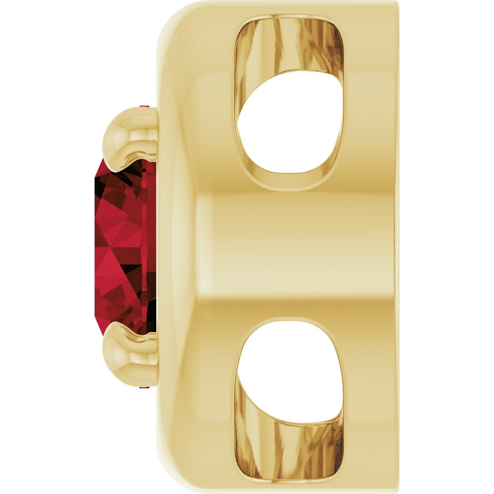 14K Yellow Gold 5 mm Natural Mozambique Garnet Solitaire Slide Pendant