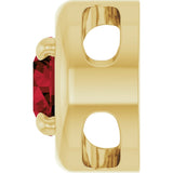 14K Yellow Gold 5 mm Natural Mozambique Garnet Solitaire Slide Pendant