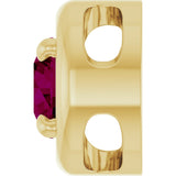 14K Yellow Gold 5 mm Natural Rhodolite Garnet Solitaire Slide Pendant