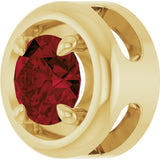 14K Yellow Gold 5 mm Natural Mozambique Garnet Solitaire Slide Pendant