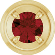 14K Yellow Gold 5 mm Natural Mozambique Garnet Solitaire Slide Pendant