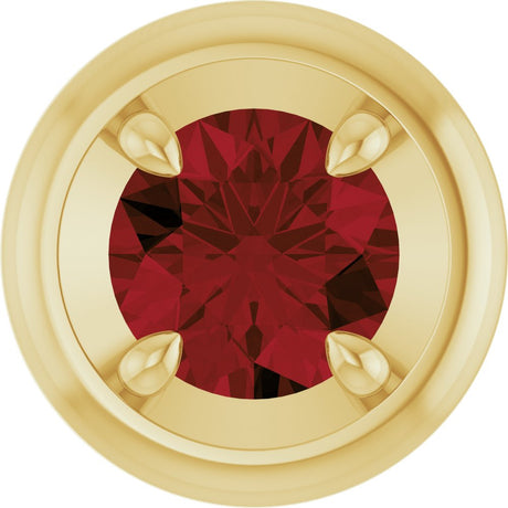 14K Yellow Gold 5 mm Natural Mozambique Garnet Solitaire Slide Pendant