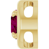 14K Yellow Gold 7 mm Natural Rhodolite Garnet Solitaire Slide Pendant