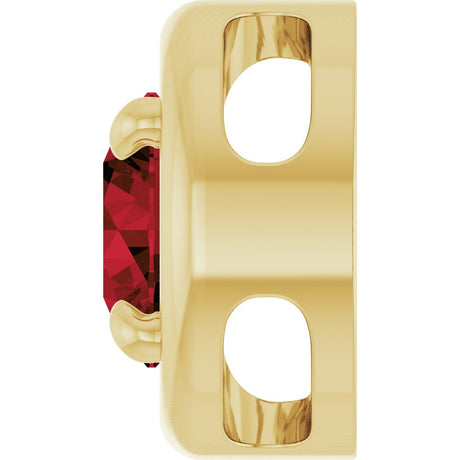 14K Yellow Gold 7 mm Natural Mozambique Garnet Solitaire Slide Pendant