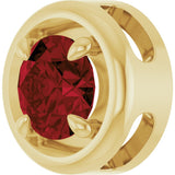 14K Yellow Gold 7 mm Natural Mozambique Garnet Solitaire Slide Pendant