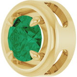 14K Yellow Gold 6 mm Lab-Grown Emerald Solitaire Slide Pendant