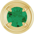 14K Yellow Gold 6 mm Lab-Grown Emerald Solitaire Slide Pendant