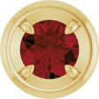14K Yellow Gold 7 mm Natural Mozambique Garnet Solitaire Slide Pendant