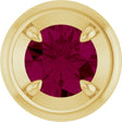 14K Yellow Gold 6 mm Natural Rhodolite Garnet Solitaire Slide Pendant