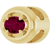 14K Yellow Gold 5x3 mm Natural Rhodolite Garnet Solitaire Slide Pendant