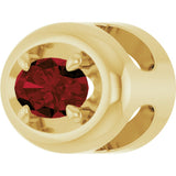 14K Yellow Gold 5x3 mm Natural Mozambique Garnet Solitaire Slide Pendant