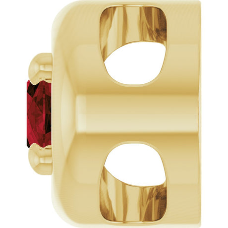 14K Yellow Gold 5x3 mm Natural Mozambique Garnet Solitaire Slide Pendant