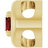 14K Yellow Gold 5x3 mm Natural Mozambique Garnet Solitaire Slide Pendant