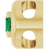 14K Yellow Gold 5x3 mm Lab-Grown Emerald Solitaire Slide Pendant