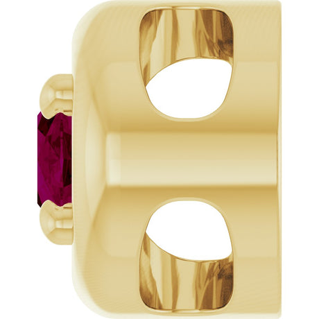 14K Yellow Gold 5x3 mm Natural Rhodolite Garnet Solitaire Slide Pendant