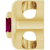 14K Yellow Gold 5x3 mm Natural Rhodolite Garnet Solitaire Slide Pendant
