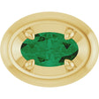 14K Yellow Gold 5x3 mm Lab-Grown Emerald Solitaire Slide Pendant