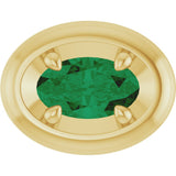 14K Yellow Gold 5x3 mm Lab-Grown Emerald Solitaire Slide Pendant