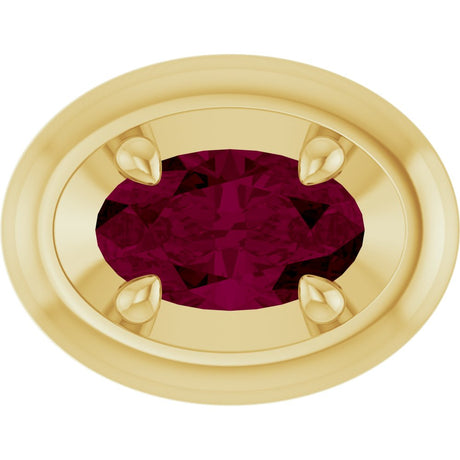 14K Yellow Gold 5x3 mm Natural Rhodolite Garnet Solitaire Slide Pendant