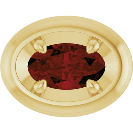 14K Yellow Gold 5x3 mm Natural Mozambique Garnet Solitaire Slide Pendant