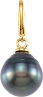 14K Yellow Cultured Gray Tahitian Pearl Charm