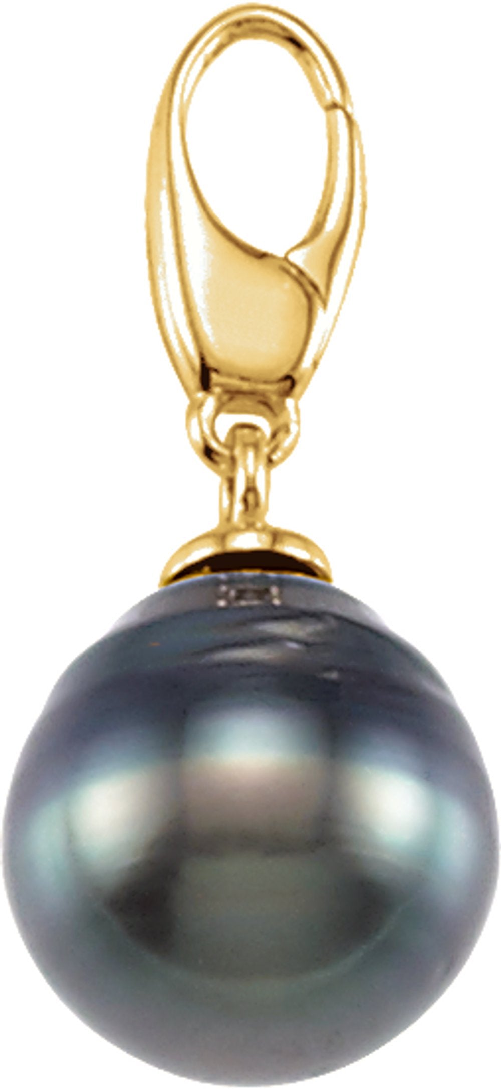 14K Yellow Cultured Gray Tahitian Pearl Charm