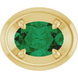 14K Yellow Gold 7x5 mm Lab-Grown Emerald Solitaire Slide Pendant