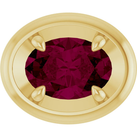 14K Yellow Gold 7x5 mm Natural Rhodolite Garnet Solitaire Slide Pendant