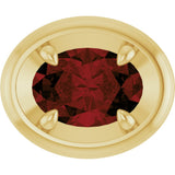 14K Yellow Gold 7x5 mm Natural Mozambique Garnet Solitaire Slide Pendant