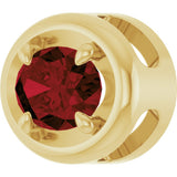 14K Yellow Gold 7x5 mm Natural Mozambique Garnet Solitaire Slide Pendant