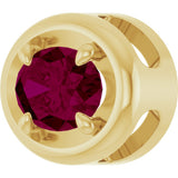 14K Yellow Gold 7x5 mm Natural Rhodolite Garnet Solitaire Slide Pendant