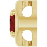 14K Yellow Gold 7x5 mm Natural Mozambique Garnet Solitaire Slide Pendant