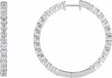 14K White Gold 4 CTW Lab-Grown Diamond Inside-Outside Hinged 36 mm Hoop Earrings