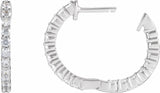 14K White Gold 3/4 CTW Lab-Grown Diamond Inside-Outside Hinged 17.2 mm Hoop Earrings