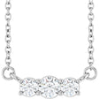 14K White Gold 1/5 CTW Lab-Grown Diamond Three-Stone 18" Necklace 