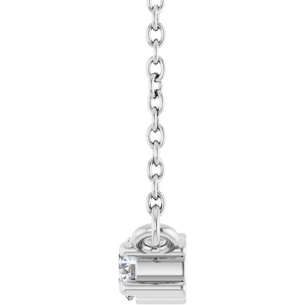 14K White Gold 1/5 CTW Lab-Grown Diamond Three-Stone 18" Necklace 