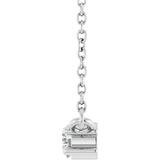 14K White Gold 1/5 CTW Lab-Grown Diamond Three-Stone 18" Necklace 