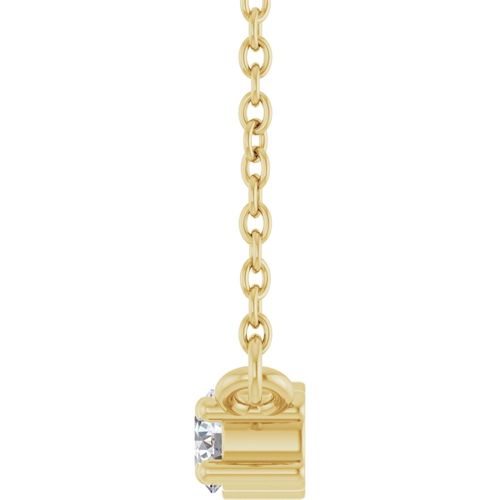 14K Yellow Gold 1/5 CTW Lab-Grown Diamond Three-Stone 18" Necklace 