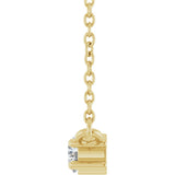14K Yellow Gold 1/5 CTW Natural Diamond Three-Stone 18" Necklace 