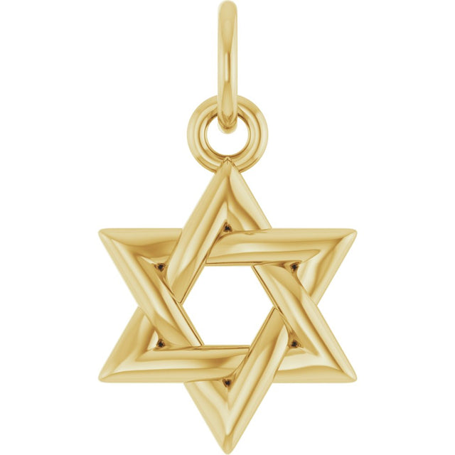 14K Yellow Gold Star Of David Pendant