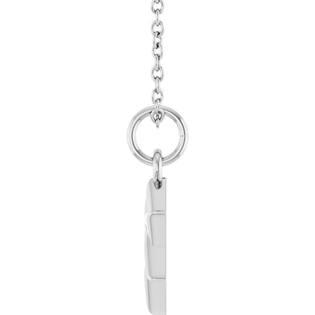 14K White Gold Star Of David 16-18" Necklace