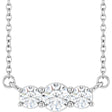 14K White Gold 1/2 CTW Lab-Grown Diamond Three-Stone 18" Necklace 