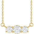 14K Yellow Gold 1/2 CTW Lab-Grown Diamond Three-Stone 18" Necklace 