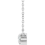 14K White Gold 1/2 CTW Lab-Grown Diamond Three-Stone 18" Necklace