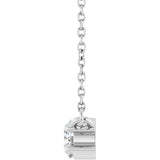 14K White Gold 1/2 CTW Lab-Grown Diamond Three-Stone 18" Necklace 