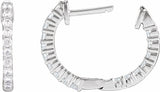 14K White Gold 1/2 CTW Lab-Grown Diamond Inside-Outside Hinged 14.5 mm Hoop Earrings
