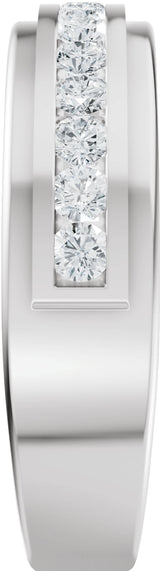14K White Gold 5/8 CTW Natural Diamond Band