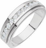 14K White Gold 5/8 CTW Natural Diamond Band
