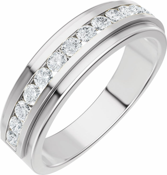 14K White Gold 5/8 CTW Natural Diamond Band