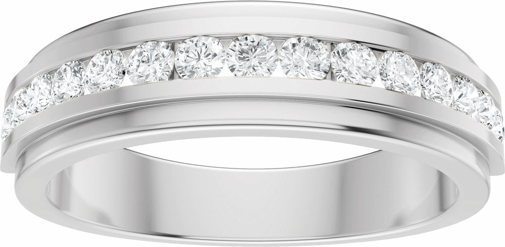 14K White Gold 5/8 CTW Natural Diamond Band